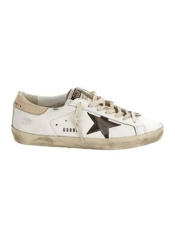 Superstar Brown Tab Classic Leather Low Top Sneakers White - GOLDEN GOOSE - BALAAN 1