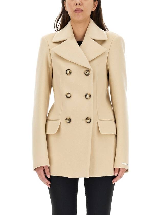 Yana Wool Double Coat Beige - MAX MARA SPORTMAX - BALAAN 2