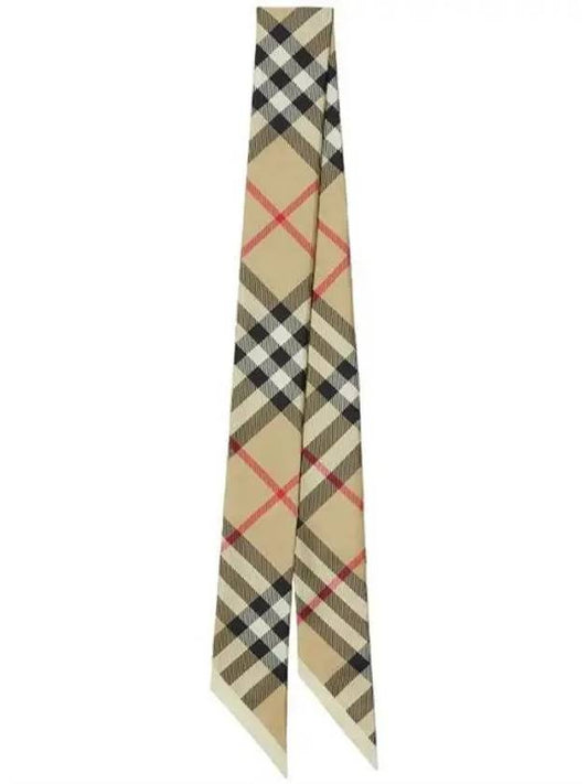 Skinny Check Silk Scarf Archive Beige - BURBERRY - BALAAN 2