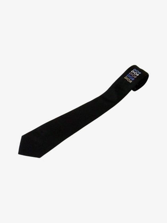 Multi Silk Tie Black - DIOR - BALAAN 1