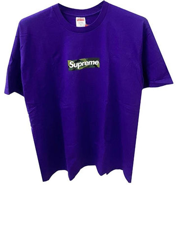 T57 PR Box Logo Round Short Sleeve TShirt Purple Men's TShirt TSH - SUPREME - BALAAN 1
