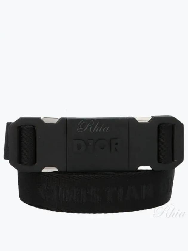 Men's Jacquard Logo Belt Black - DIOR - BALAAN 2