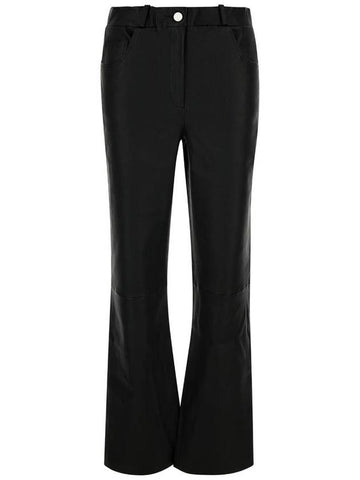 Black Wide Trousers In Leather Woman - ARMA - BALAAN 1