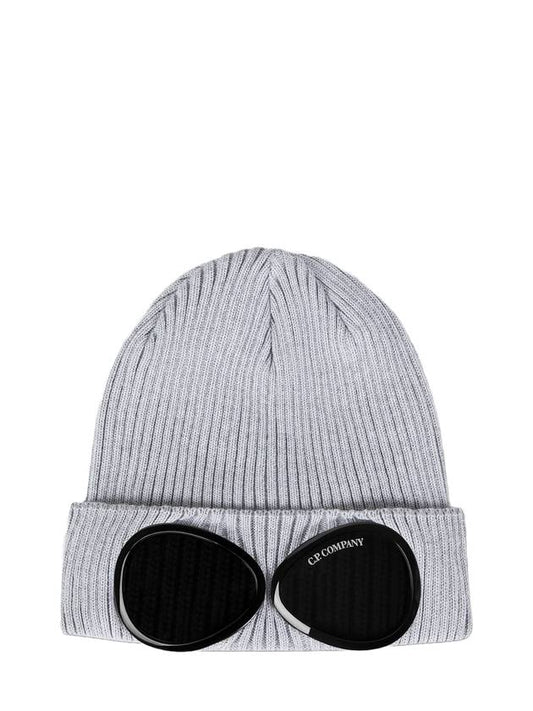 Cotton Goggles Beanie Gray Melange - CP COMPANY - BALAAN.