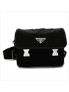 Re-Nylon Saffiano Leather Cross Bag Black - PRADA - BALAAN 6