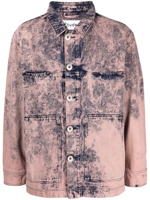 Etudes Hopper Overdye Denim Pink Shirt Jacket, Brand Size 50 (US Size 40) - ETUDES - BALAAN 1