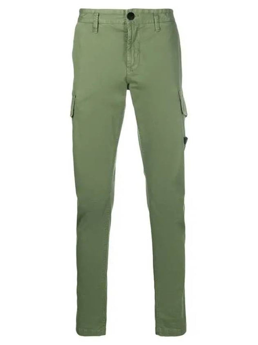 Waffen Patch Twill Stretch Cargo Pants Green - STONE ISLAND - BALAAN.