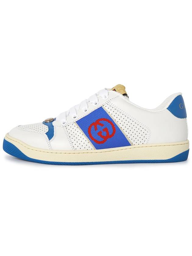 Screener Interlocking G Low Top Sneakers Blue White - GUCCI - BALAAN 4