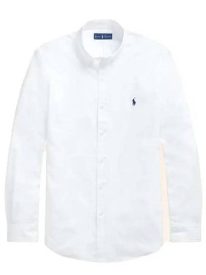 Embroidered Logo Long Sleeves Shirt White - POLO RALPH LAUREN - BALAAN 2