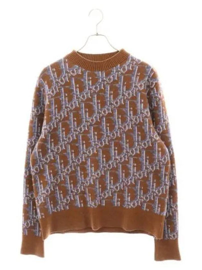 Oblique Wool Jacquard Knit Top Blue Brown - DIOR - BALAAN 2