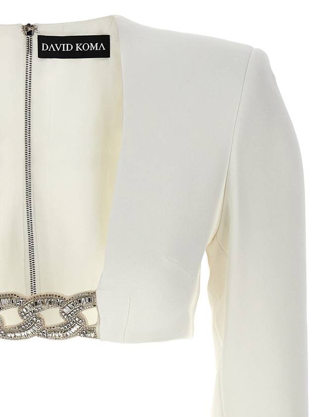 David Koma Top '3D Crystsal Chain And Square Neck' - DAVID KOMA - BALAAN 3