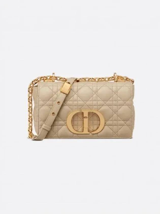 Supple Cannage Small Calfskin Caro Shoulder Bag Beige - DIOR - BALAAN 2