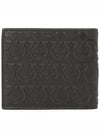 Gancini Embossed Logo Half Wallet Black - SALVATORE FERRAGAMO - BALAAN 3