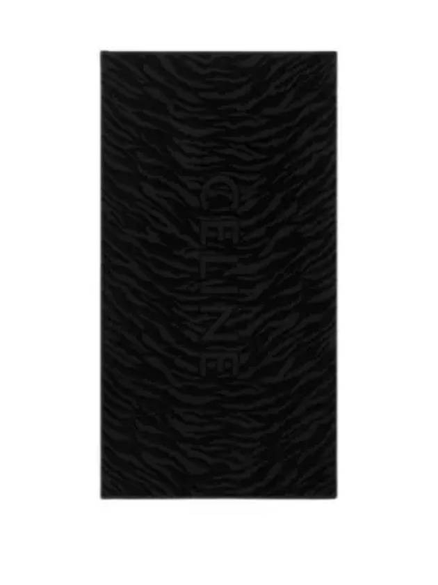 Logo Tiger Print Cotton Jacquard Beach Towel Black - CELINE - BALAAN 2