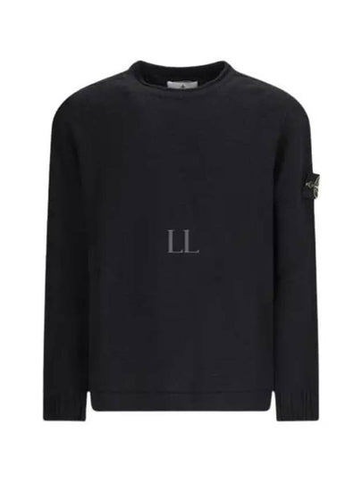 Compass Badge Wool Knit Top Black - STONE ISLAND - BALAAN 2