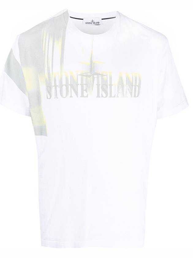 Motion Saturation One Garment Dyed Short Sleeve T-Shirt White - STONE ISLAND - BALAAN 2