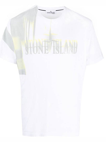 Motion Saturation One Garment Dyed Short Sleeve T-Shirt White - STONE ISLAND - BALAAN 2