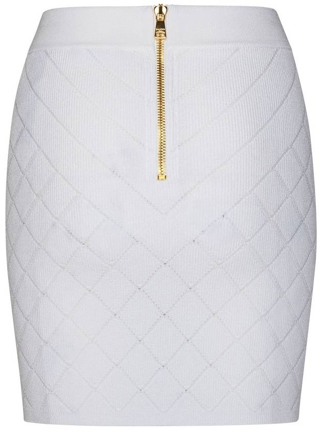 Balmain Mini Skirt In White Viscose Blend - BALMAIN - BALAAN 3