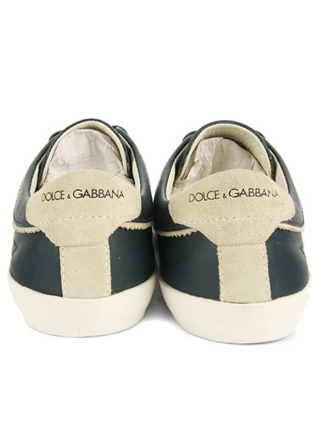 Leather Low Top Sneakers Navy - DOLCE&GABBANA - BALAAN 6