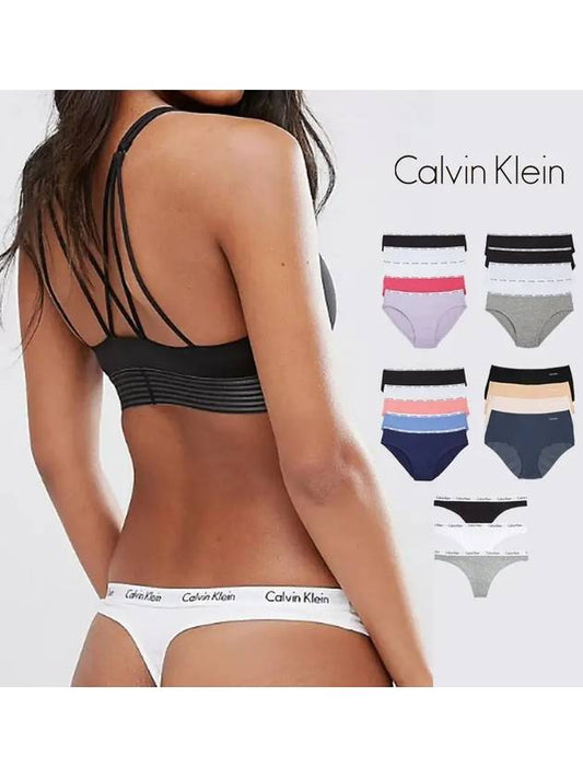 Women Underwear Cotton Bikini Panties Tee Briefs Set - CALVIN KLEIN - BALAAN 2