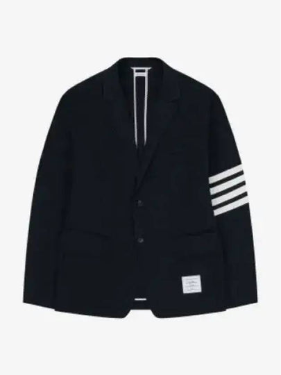 4 Bar Armband Cotton Blazer Jacket Navy - THOM BROWNE - BALAAN 2