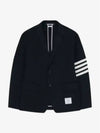 4 Bar Armband Cotton Blazer Jacket Navy - THOM BROWNE - BALAAN 3