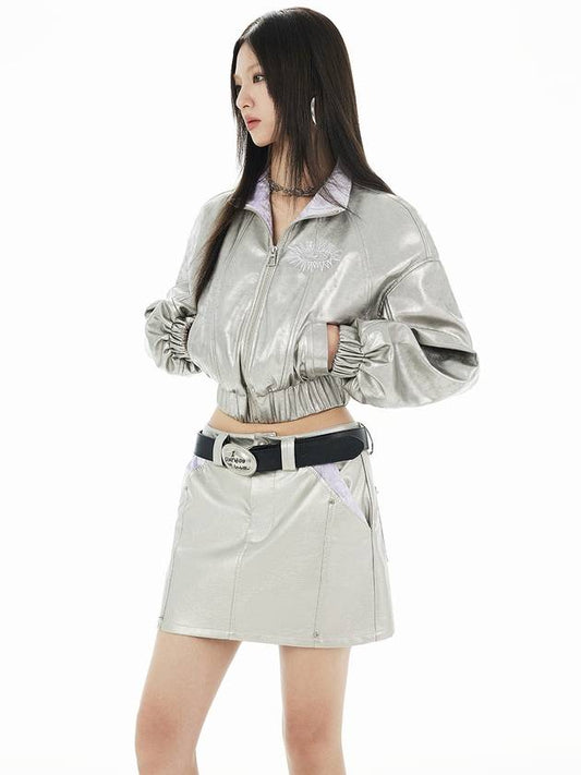 Glossy Leather Jacket Silver - WESAME LAB - BALAAN 2