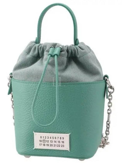 5AC Number Logo Texture Leather Bucket Bag Vert - MAISON MARGIELA - BALAAN 2