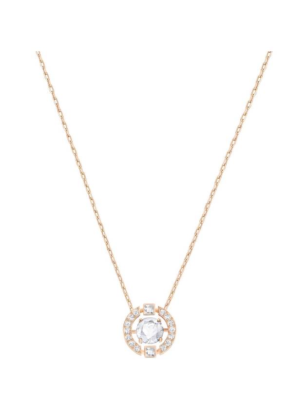 Una Crystal Round Cut Necklace White Rose Gold - SWAROVSKI - BALAAN 1