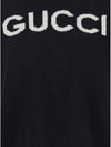 Intarsia Wool Knit Top Black - GUCCI - BALAAN 4