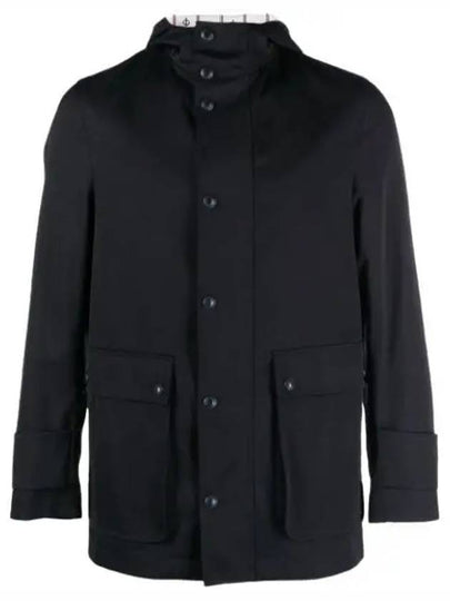 Nylon Tech Snap Front Rain Parka Navy - THOM BROWNE - BALAAN 2