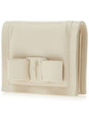 Viva Bow Compact Half Wallet Bone - SALVATORE FERRAGAMO - BALAAN 3