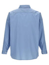 Logo Print Cotton Long Sleeve Shirt Light Blue - MARNI - BALAAN 3