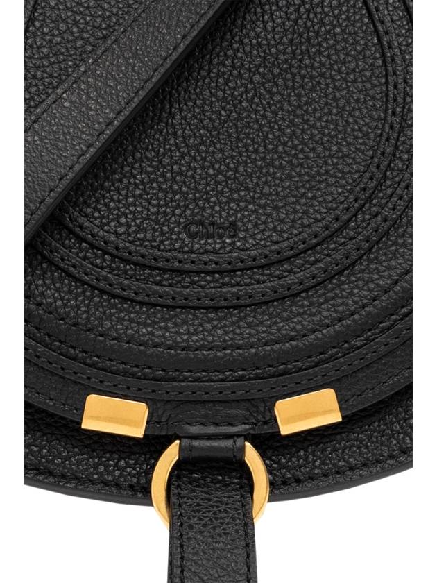 Marcie Saddle Small Grained Leather Cross Bag Black - CHLOE - BALAAN 7