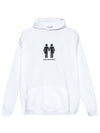 logo print hoodie white - BALENCIAGA - BALAAN.