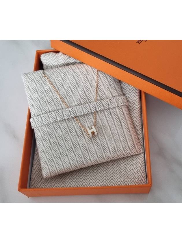 Mini Pop H Pendant Rose Gold & Blanc - HERMES - BALAAN 2