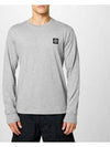 Chest Patch Long Sleeve T-Shirt Melange Grey - STONE ISLAND - BALAAN 2