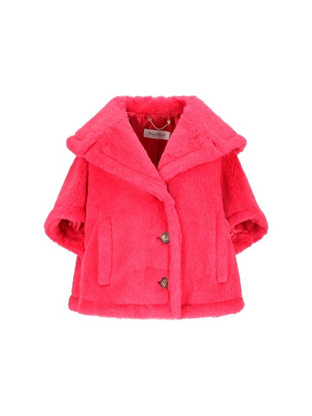 Women's CAMBUSA1 CAMBUSA1 Alpaca Wool Crop Teddy Jacket Fur Coat Pink - MAX MARA - BALAAN 2