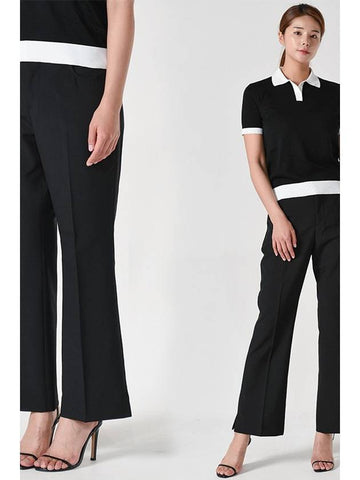 Crop Flare Straight Pants Black - AMI - BALAAN 1