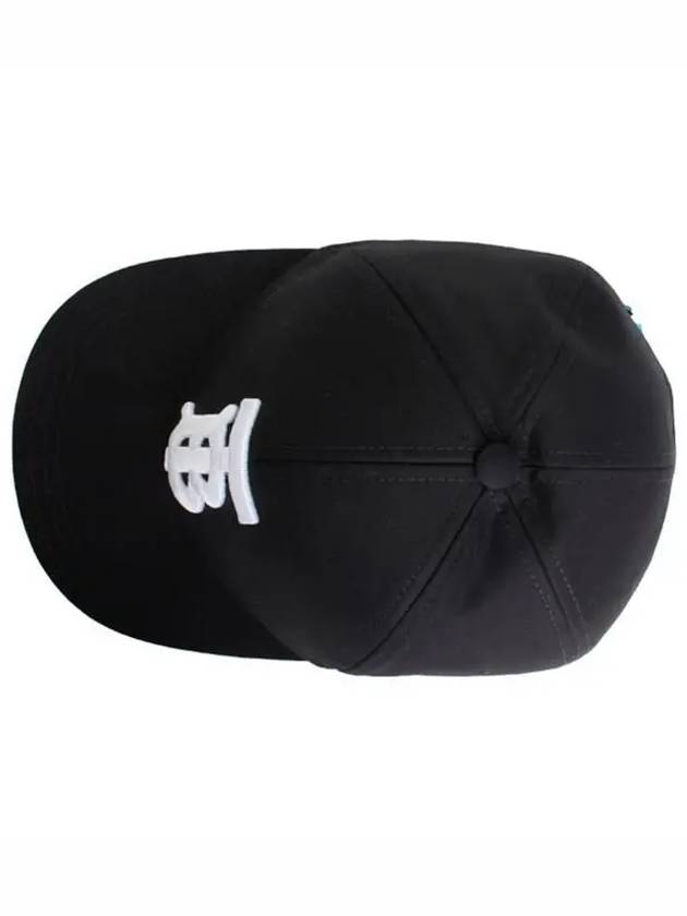 Monogram Motif Cotton Twill Ball Cap Black White - BURBERRY - BALAAN.