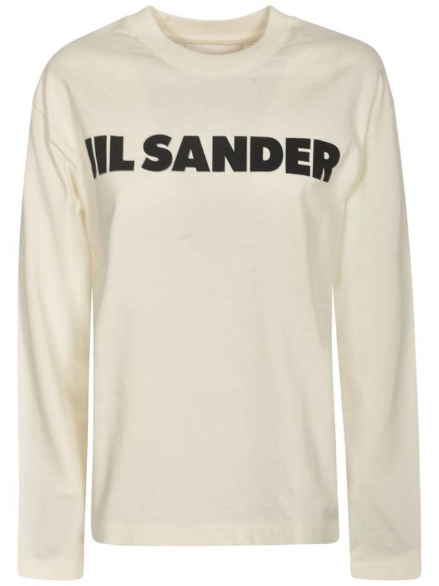 Logo Print Cotton Sweatshirt White - JIL SANDER - BALAAN 2