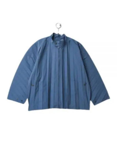 High Neck Zip-Up Jacket Blue - ISSEY MIYAKE - BALAAN 2