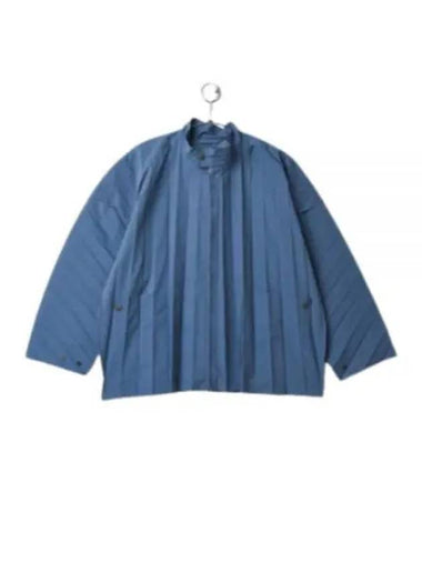 High Neck Zip-Up Jacket Blue - ISSEY MIYAKE - BALAAN 1