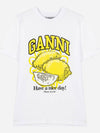 Relaxed Lemon T-Shirt Bright White - GANNI - BALAAN 2