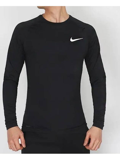 Men's Pro Tights Logo Long Sleeve T-Shirt Black - NIKE - BALAAN 2