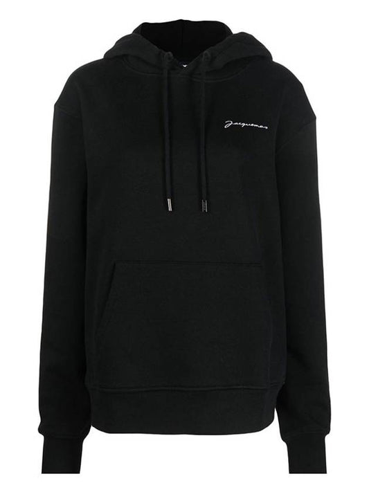 Le Brode Logo Cotton Hoodie Black - JACQUEMUS - BALAAN 2