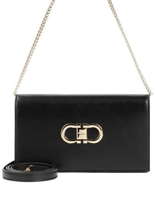 Double Gancini Mini Bag Black - SALVATORE FERRAGAMO - BALAAN 2