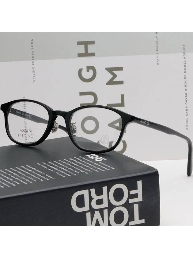 Glasses frame ML5173D 001 square horn rim Asian fit - MONCLER - BALAAN 2