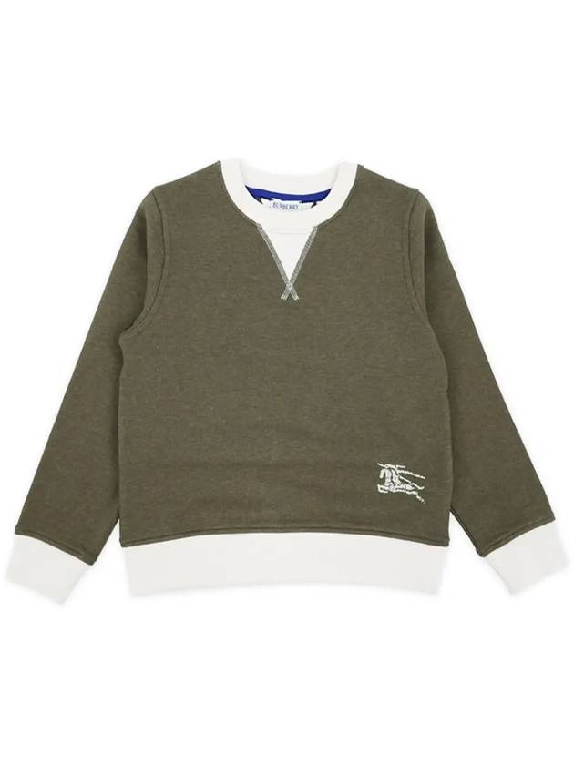 Kids Embroidered Logo Sweatshirt Khaki - BURBERRY - BALAAN 4