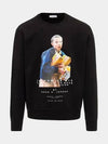 Men's Egg Waffle Crew Neck Black Sweatshirt NUW20235 009 - IH NOM UH NIT - BALAAN 1